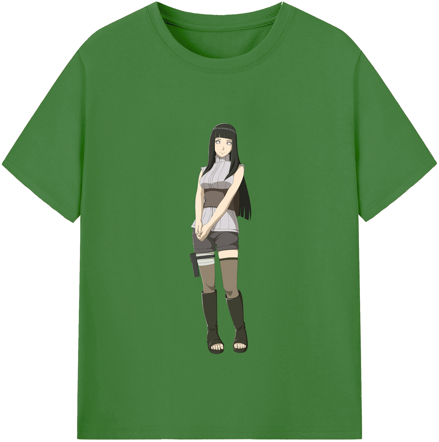 （画像用） NARUTO -ナルト- 日向ヒナタ Hyūga Hinata レディースカジュアルプリントTシャツ（綿100％）